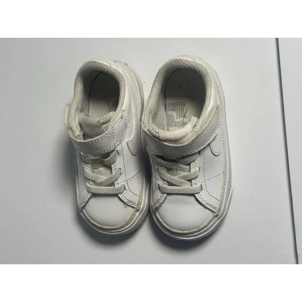 Nike Court Borough Low 2 TDV White Hook Loop Toddler Shoes Size 6C DA5382-104
